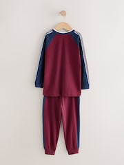 Navy/Burgundy Stripe Long Sleeve Jogger Pyjamas Set 3 Pack (3-16yrs) - Image 8 of 10