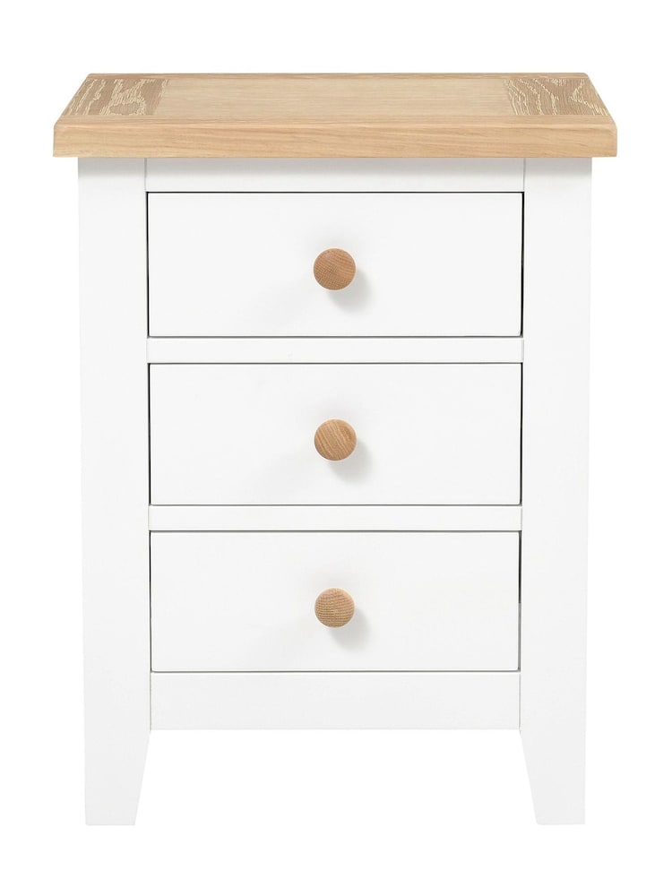 Cotswold Company Pure White Chester 3 Drawer Bedside Table - Image 2 of 5