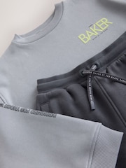 Baker by Ted Baker Grey Tonal Oversized Graphic Sweatshirt and Joggers Set - Image 10 of 16