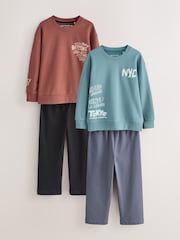 Red/Green Offline Long Sleeve Pyjamas 2 Pack (3-16yrs) - Image 1 of 6