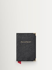 Aspinal of London Black Plain Passport Cover Wallet - Image 1 of 3