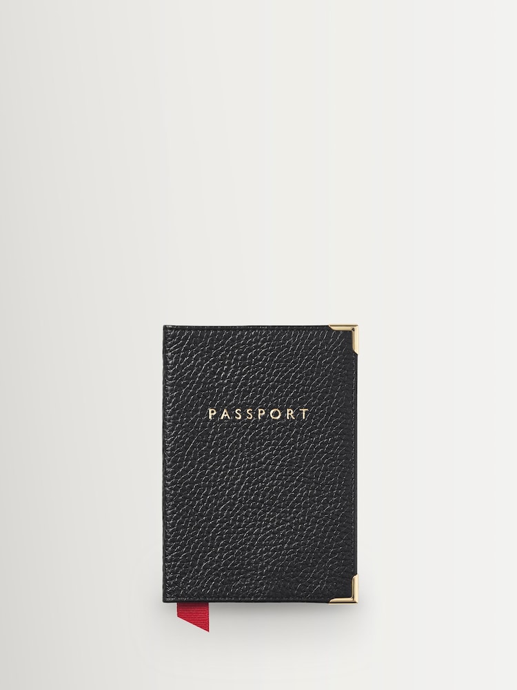 Aspinal of London Black Plain Passport Cover Wallet - Image 1 of 3