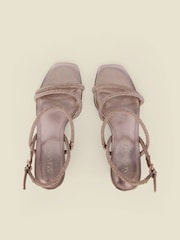 Sosandar Gold Metallic Cork Wedge Espadrilles - Image 3 of 4