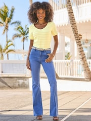 Sosandar Blue Kick Flare Jeans - Image 2 of 4