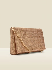 Sosandar Metallic Woven Clutch Bag - Image 3 of 5