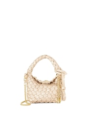 Dune London Metallic Deliberate XS Micro Woven Bag Charm - Image 1 of 5