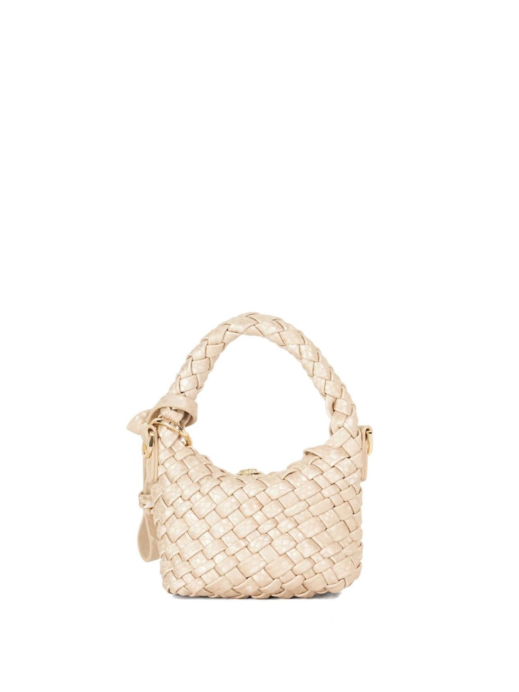 Dune London Metallic Deliberate XS Micro Woven Bag Charm - Image 2 of 5 Dune London Metallic Deliberate XS Micro Woven Bag Charm - Image 2 of 5