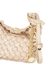 Dune London Metallic Deliberate XS Micro Woven Bag Charm - Image 4 of 5