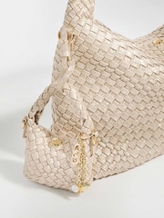 Dune London Metallic Deliberate XS Micro Woven Bag Charm - Image 5 of 5