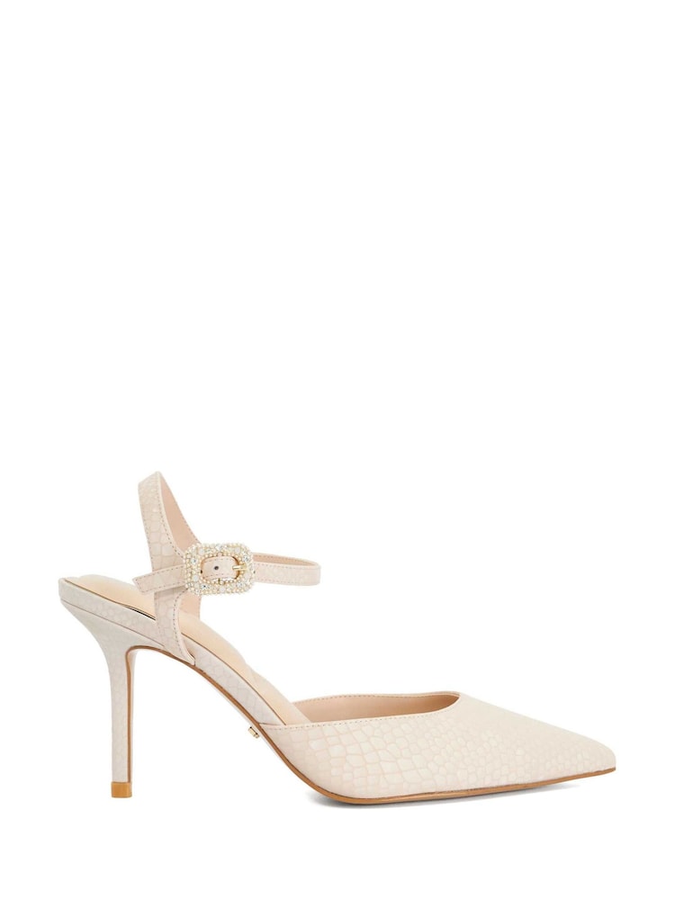 Dune London Natural Standard Fit Channel Y Back Open Court Heels - Image 2 of 6