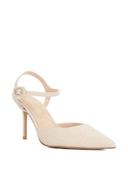 Dune London Natural Standard Fit Channel Y Back Open Court Heels - Image 3 of 6
