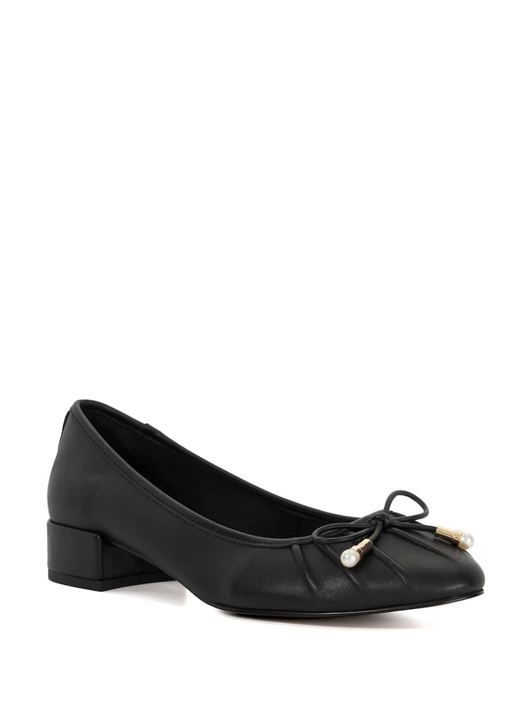 Dune London Black Leather Amazing Ballet Pumps - Image 2 of 6