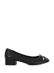Dune London Black Leather Amazing Ballet Pumps - Image 4 of 6