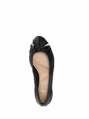 Dune London Black Leather Amazing Ballet Pumps - Image 5 of 6