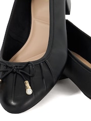 Dune London Black Leather Amazing Ballet Pumps - Image 6 of 6