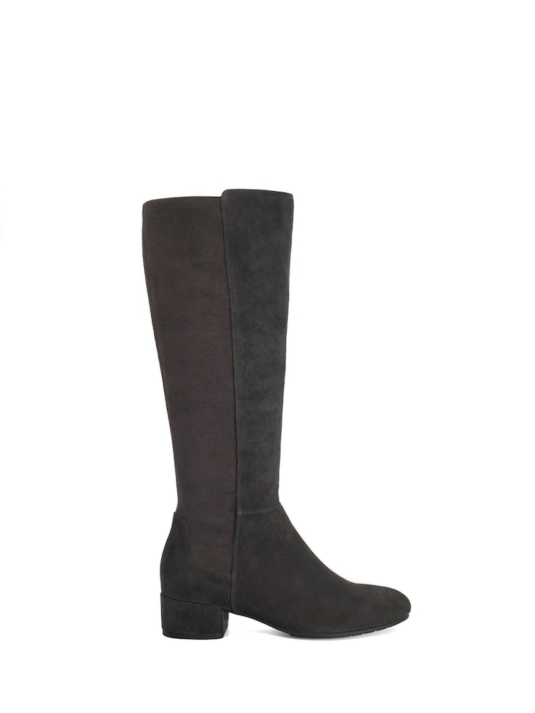 Dune London Grey Standard Fit Tayla Smart Stretch High Leg Boots - Image 1 of 5