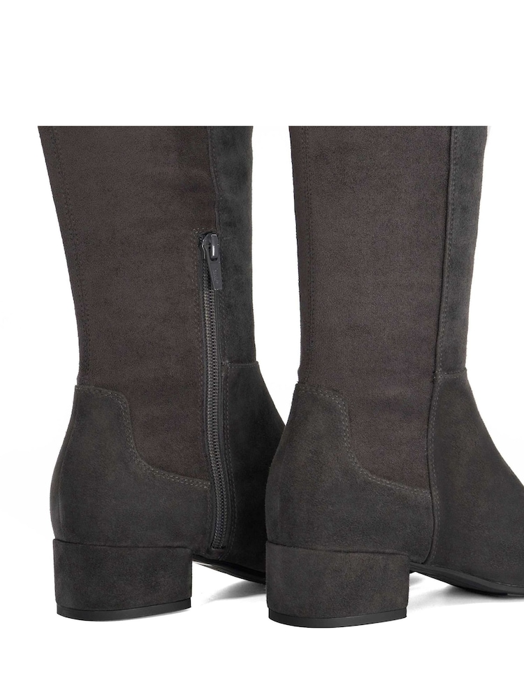 Dune London Grey Standard Fit Tayla Smart Stretch High Leg Boots - Image 5 of 5
