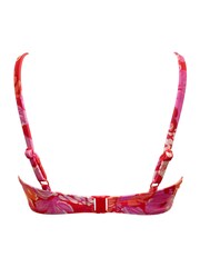 Pour Moi Red Floral Padded Casablanca Underwired Tie Front Bikini Top - Image 4 of 4