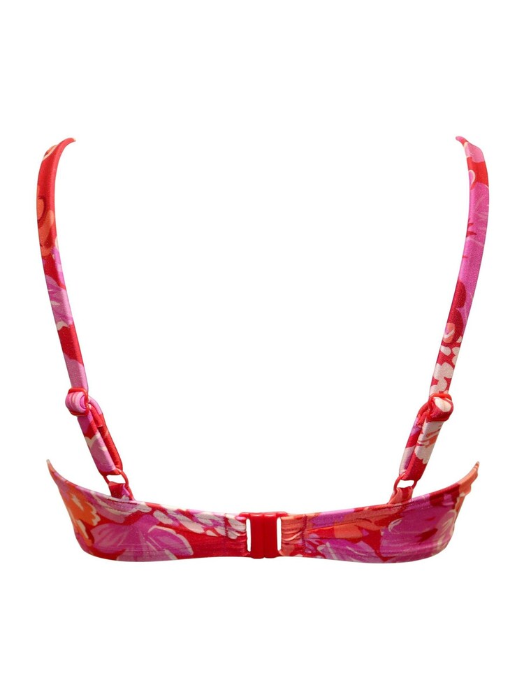 Pour Moi Red Floral Padded Casablanca Underwired Tie Front Bikini Top - Image 4 of 4