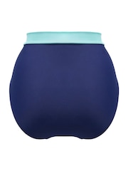 Azul marino/verde - Braguita de bikini de tiro alto con control de abdomen Palm Springs de Pour Moi - Imagen 4 de 4