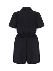 Pour Moi Black Paige Textured Woven Utility Playsuit - Image 4 of 4