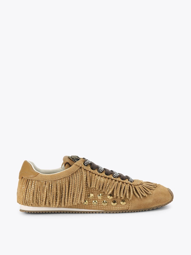 Kurt Geiger London Brown Islington Fringe Trainers - Image 1 of 4