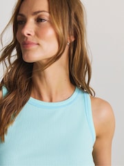 Simply Be Blue Vest Ribbed Pyjama Set 2 Pack - Image 3 of 4