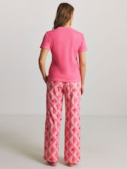 Simply Be Pink Ribbed T-Shirt Pyjamas Set 2 Pack - Image 2 of 4