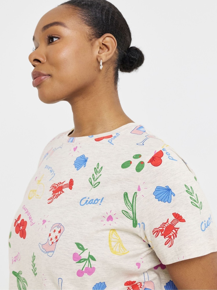 Simply Be Value Food Print Pyjamas Set - Imaginea 4 din 4