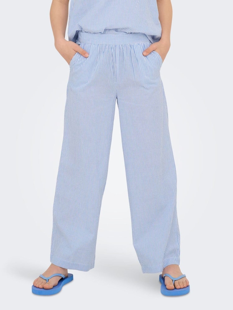 ONLY KIDS Blue Stripe Trousers - Image 1 of 6