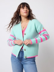 SCAMP & DUDE Green Stripe Cardigan - Image 4 of 5