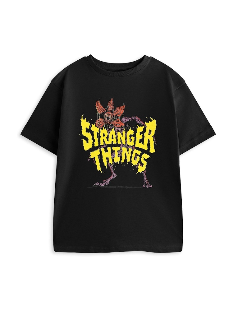 Vanilla Underground Black Stranger Things Demogorgon Short Sleeved T-Shirt - Image 1 of 6
