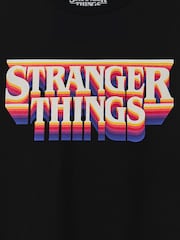 Vanilla Underground Black Stranger Things Retro Logo Short Sleeved T-Shirt - Image 6 of 6