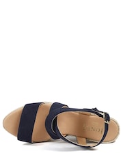 Jones Bootmaker Blue Romilly Leather Wedge Heeled Espadrilles - Image 4 of 5