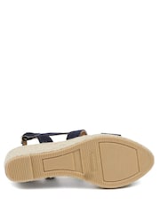 Jones Bootmaker Blue Romilly Leather Wedge Heeled Espadrilles - Image 5 of 5