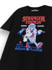 Vanilla Underground Black Stranger Things Scoops Short Sleeved T-Shirt - Image 5 of 6