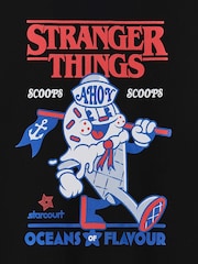 Vanilla Underground Black Stranger Things Scoops Short Sleeved T-Shirt - Image 6 of 6