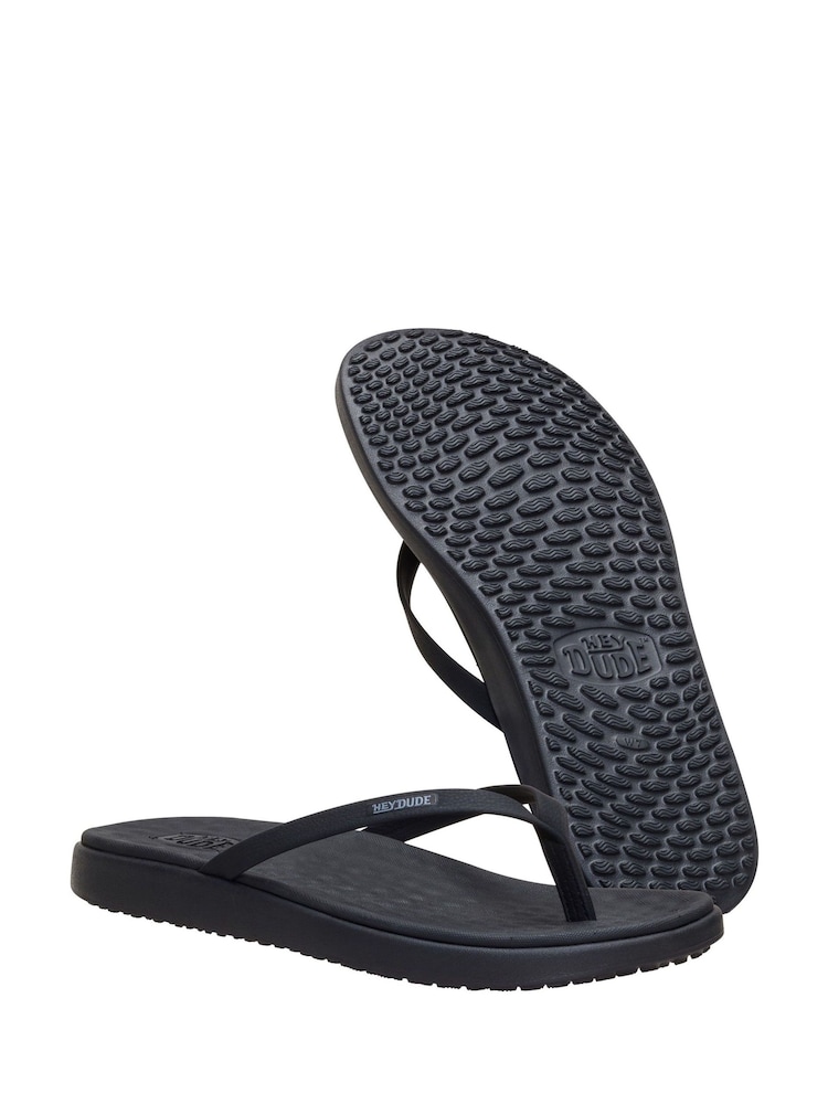 HEYDUDE Black Maui Breeze Flip Flop Sandals - Image 2 of 5
