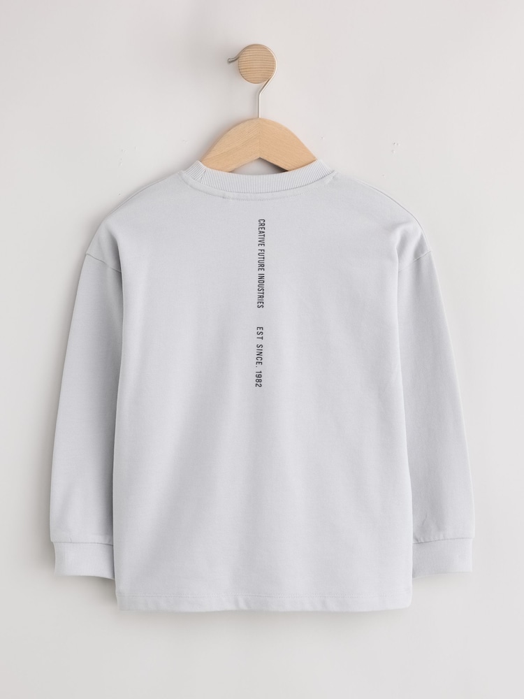 siva - Heavyweight Long Sleeve T-Shirt (3-16yrs) - Slika 2 iz 4