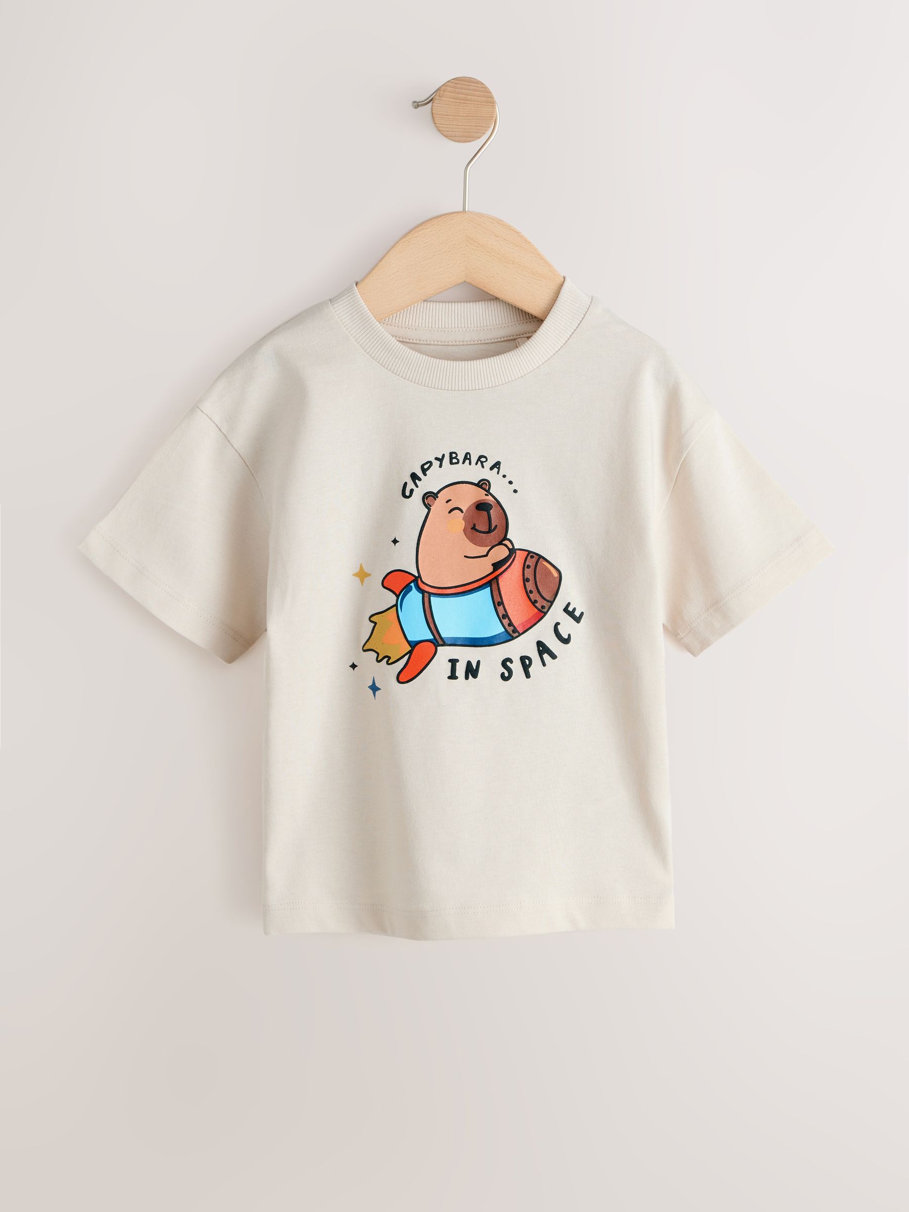 Cream Short Sleeve Graphic T-Shirt (3mths-7yrs)