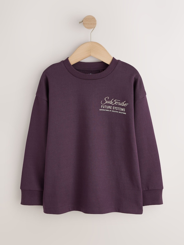 Vijolična - Heavyweight Long Sleeve T-Shirt (3-16yrs) - Slika 1 iz 4
