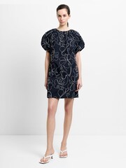 French Connection Black Rhodes Embroidered Mini Dress - Image 1 of 6