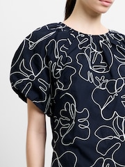 French Connection Black Rhodes Embroidered Mini Dress - Image 5 of 6