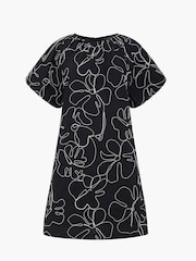 French Connection Black Rhodes Embroidered Mini Dress - Image 6 of 6