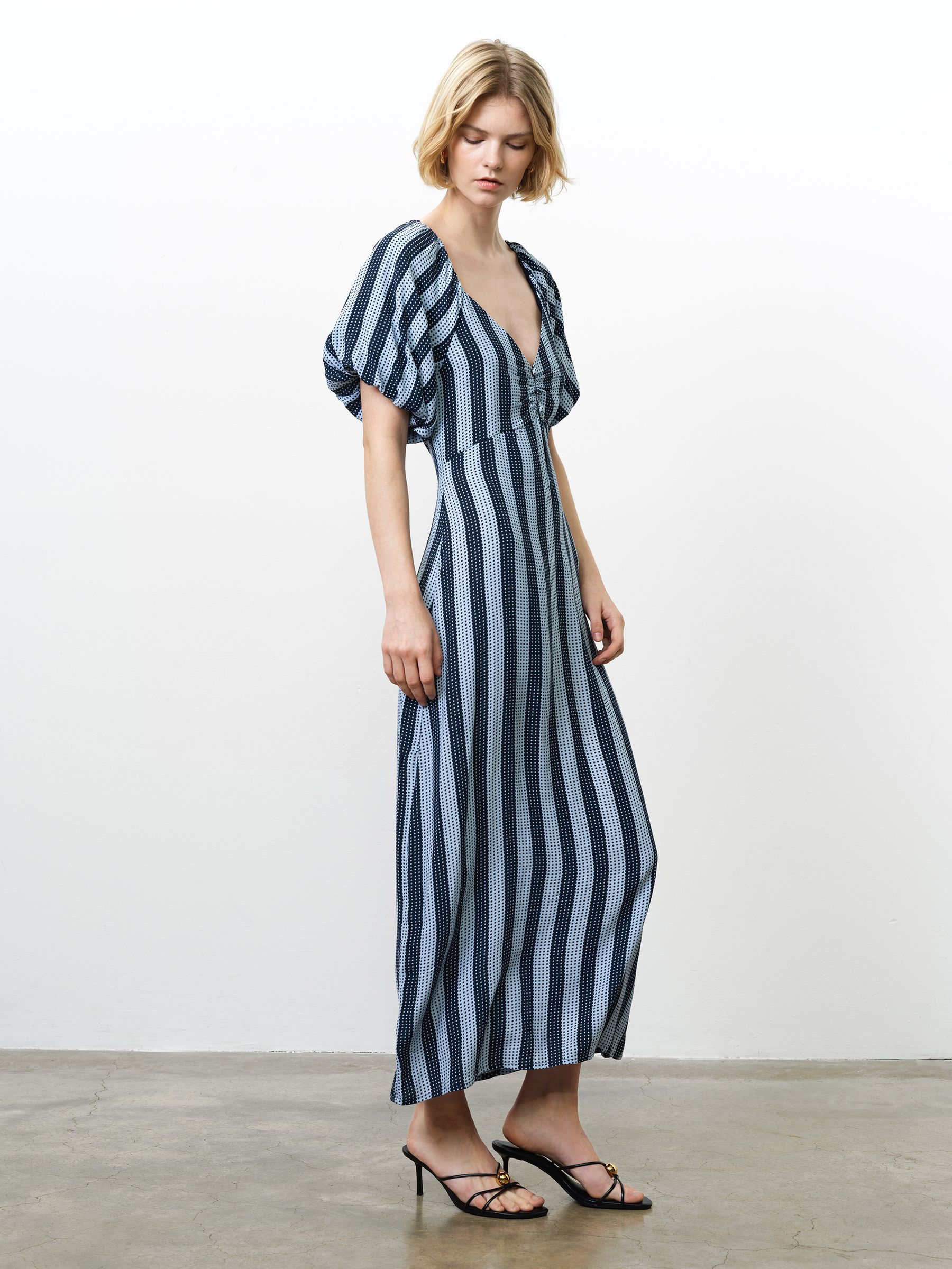 ワンピース meer. SHIRRING FRENCH SLEEVE DRESS Buy French Connection Blue Printed Lizzie Sqaure Neck Puff Sleeve