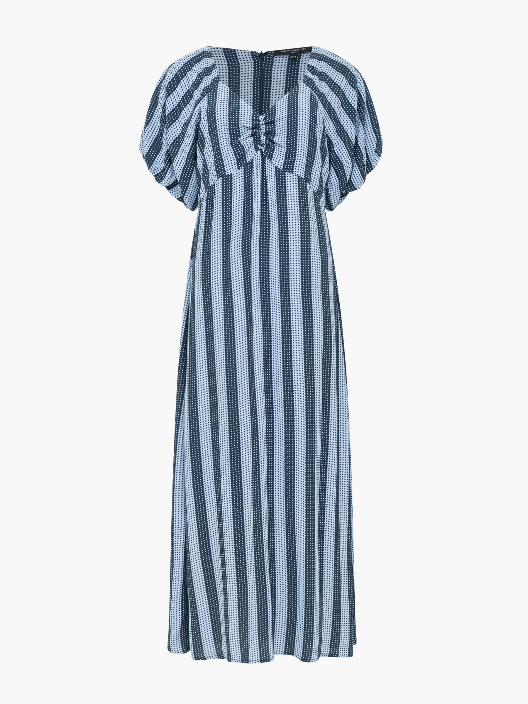 Buy French Connection Blue Printed Lizzie Sqaure Neck Puff Sleeve