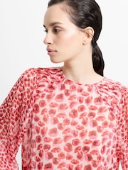 French Connection Red Poppy Emina Semi Sheer Top - Image 4 of 6