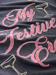Blue Festive Era Graphic Christmas Short Sleeve T-Shirt - Image 6 of 7