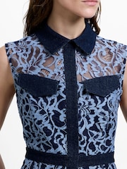 French Connection Skye Lace Godet Shirt Dress - Image 3 of 6