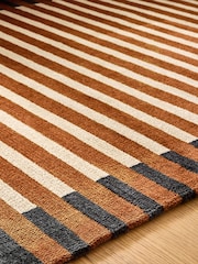 MADE.COM Rust Brown Lois Stripe Rug - Image 2 of 5